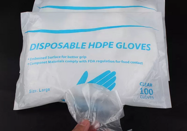 HDPE gloves in polybag