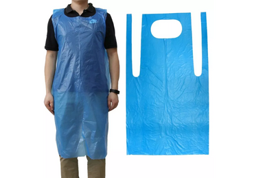 blue disposable aprons