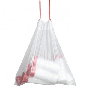 clear drawstring garbage bags