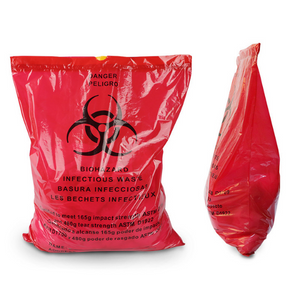 red biohazard bags